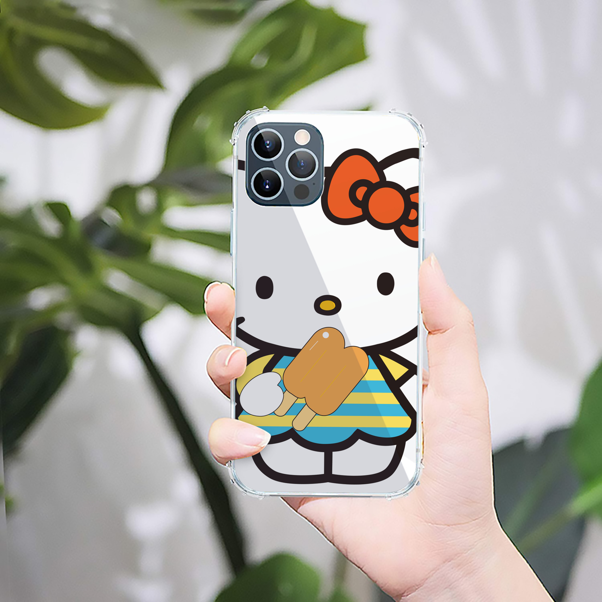 （画像用） Hello Kitty ハローキティ 【iPhone 12シリーズ対応】透明スマホケース（クリアソフトケース）